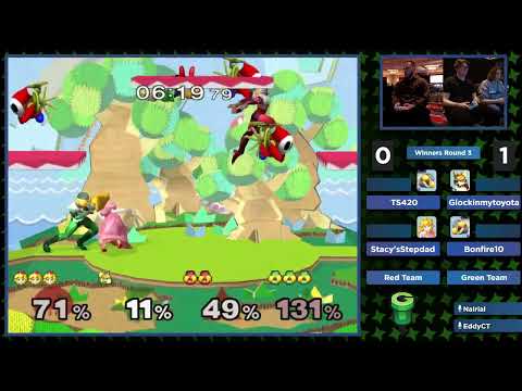 CT GamerCon 2025 SSBM - Stacy's Stepdad/TS420 (Red) vs. glock/bonfire10 (Green) - Melee Doubles WR3