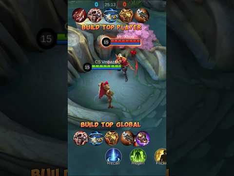 Aldous Build Top Global vs Aldous Build Top Player Mobile Legends #shorts