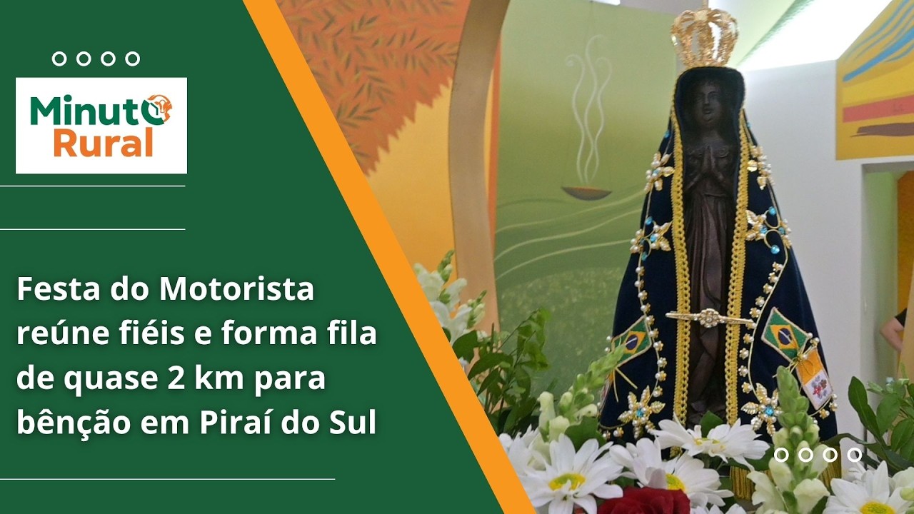 Festa do Motorista reúne fiéis e forma fila de quase 2 km para bênção em Piraí do Sul