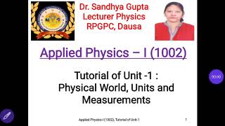 Download Lagu Tutorial of Unit 1(1002) part 1 by Dr. Sandhya Gupta, RPGPC, Dausa Thumbnail
