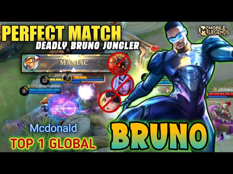 MANIAC ! 5800+ MATCH BRUNO! BRUNO BEST BUILD 2023, Top 1 Global BRUNO Gameplay 2023 - Mobile Legends