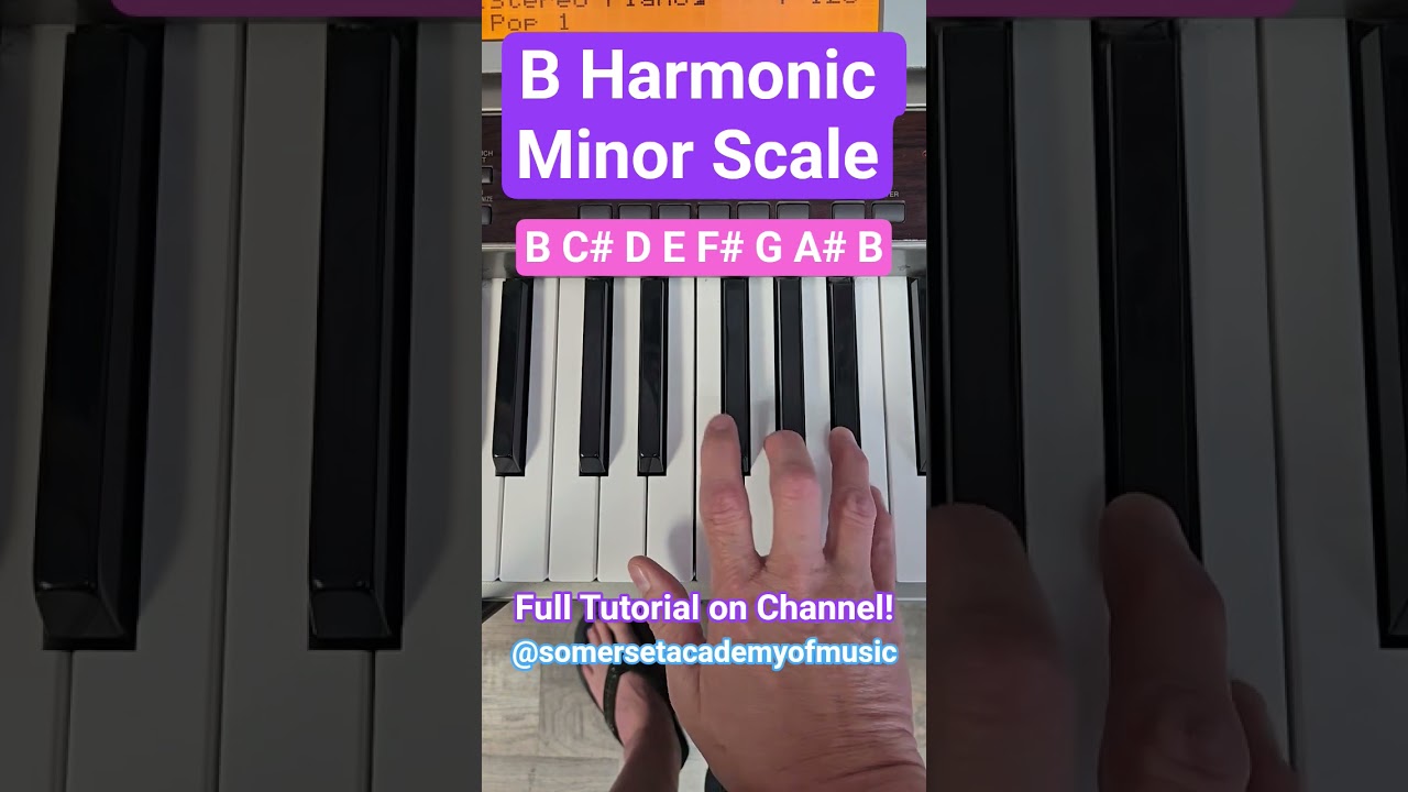 B Minor Scale 🎹 #Piano #minorscales #harmonicminor