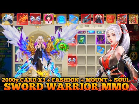 Sword Warrior MMO RPG - 2000y Card x3 +  Fashion + Wing + Mount & Soul
