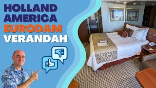 Holland America - Eurodam - Verandah Balcony - Cabin Tour - Stateroom Review - 4K