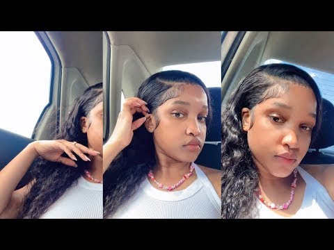 Water Wave Lace Front Wig 20inch Peruvian Virgin Hair Pre Plucked