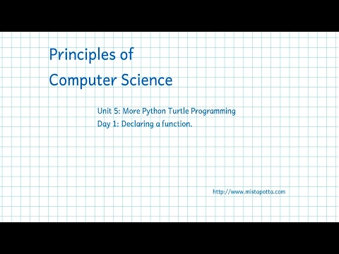 CS Principles - Unit 5 Day 1 - Defining a Function