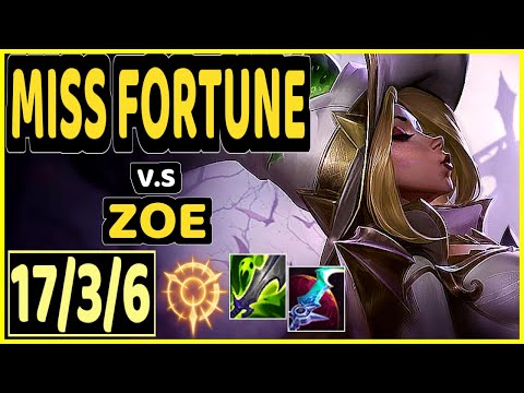 COMP (MISS FORTUNE) vs ZOE - 17/3/6 KDA BOTTOM ADC GAMEPLAY - EUW Ranked GRANDMASTER