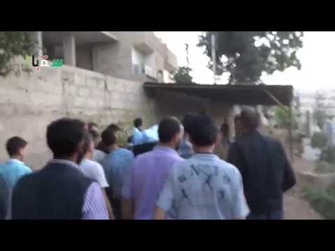 تشييع ودفن جثمان قائد لواء بدر أبو محمد هارون في مدينة سقبا في ريف دمشق