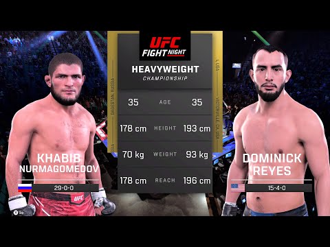 Khabib Nurmagomedov vs Dominick Reyes Full Fight - UFC 5 Fight Night