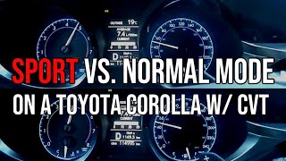 Sport VS. Normal Mode on Toyota Corolla w/ CVT Transmission