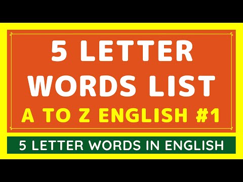 5-Letter Words in ENGLISH List #1 [A to Z]