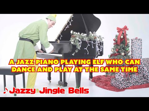 "Jazzy Jingle Bells" played and danced by a jazz piano playing elf - with SHEET MUSIC