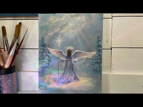 Winter Angel | Acrylic Painting Tutorial 