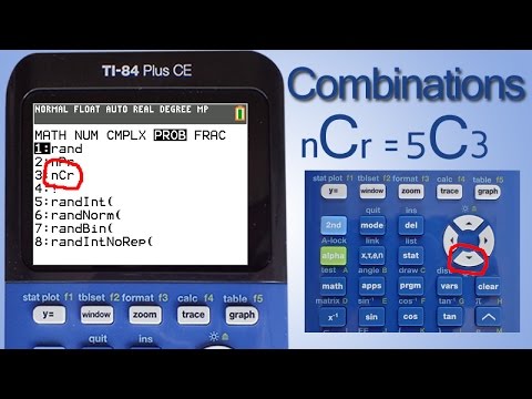 Combinations on the TI 84 Plus CE Graphing Calculator
