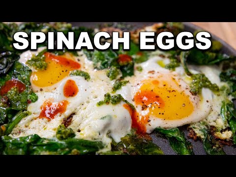 Pesto Spinach Fried Eggs