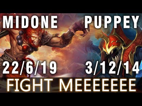 MidOne Monkey King vs Puppey Nyx - FIGHT MEEEEEE