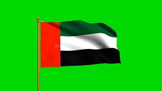 United Arab Emarates National Flag | World Countries Flag Series Green Screen, Royalty Free Footages