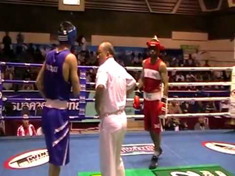 Hzam Nabah Boxer Qatar vs Russia Alexander Klinkov Round 2 حزام نبعة ملاكم قطر