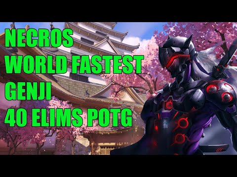 NECROS WORLD FASTEST GENJI GAMEPLAY 40 ELIMS POTG - TOP 500 OVERWATCH SEASON 29