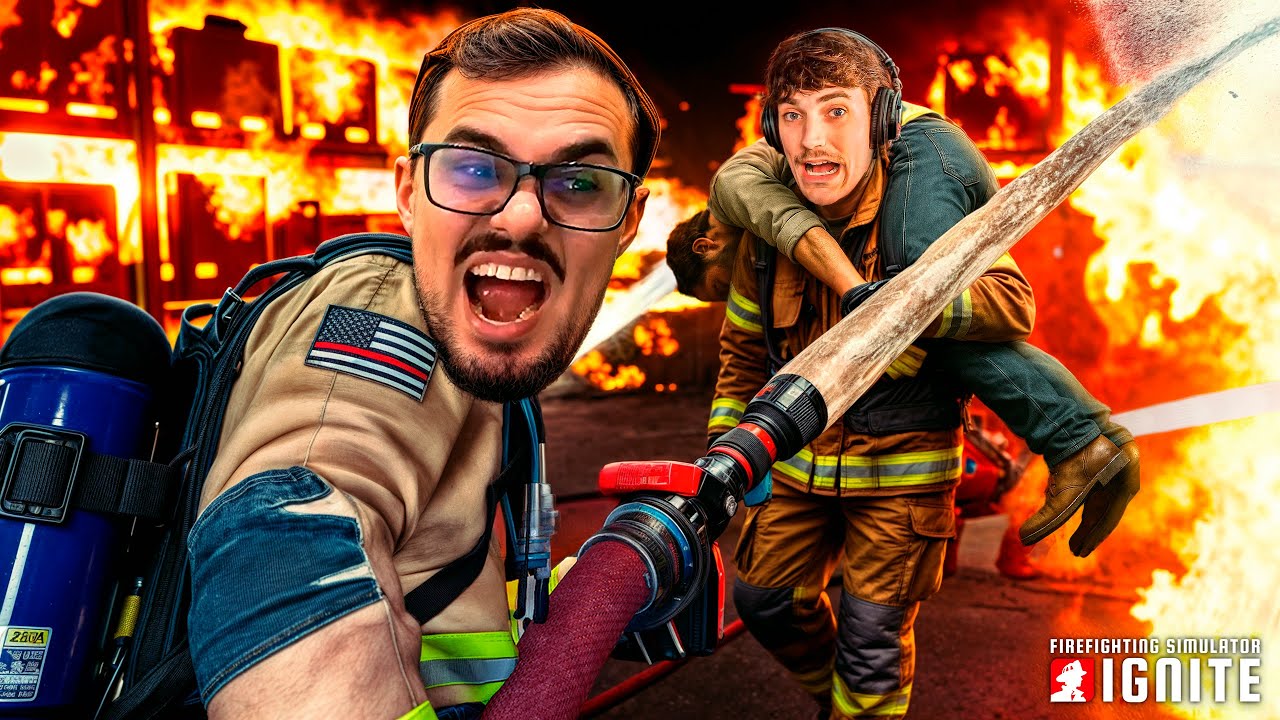 NOVO SIMULADOR DE BOMBEIRO COM OS COLEGAS -  Firefighting Simulator - Ignite