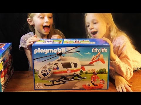 Unboxing Playmobil City Life Emergency Medical Helicopter set 6686