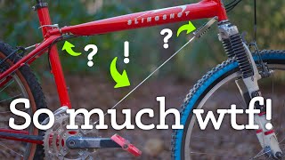 This high end 90&#39;s MTB had a cable instead of a down tube—and it&#39;s SMOOTH!