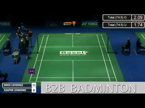 2017 YONEX Swiss Open R32 MS Brice LEVERDEZ vs Kasper LEHIKOINEN