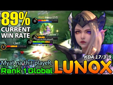 89% Win Rate S25 Lunox 17 Kill Midlane - Top 1 Global Lunox by Myat na thit playeR. - Mobile Legend