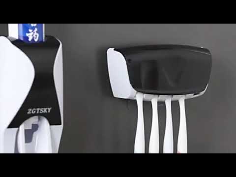 Toothpaste Dispenser Toothbrush Holder Bathroom products Wall Mount Rack Bath Set