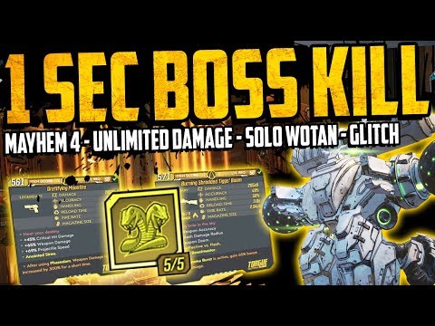 Borderlands 3: NEW GLITCH - 1 SEC MAYHEM 4 BOSS KILL - INFINITE DAMAGE ALL WEAPONS - SOLO RAID EASY