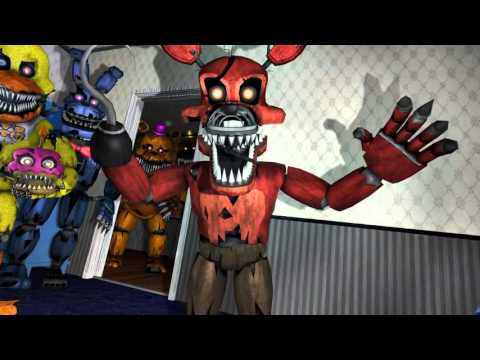 Plushtrap vs Nightmare Freddy Bonnie Chica Foxy Fredbear   FNAF SFM