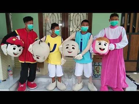 MY FRIEND UNBOXING & WEARING COSPLAY BOBOIBOY UPIN MASHA IPIN On My Way Lily Alan Walker Video