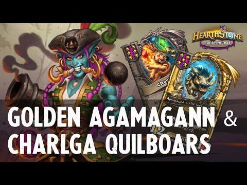 GOLDEN AGAMAGANN & CHARLGA QUILBOARS ft. Hooktusk | Hearthstone Battlegrounds (20.4.2)