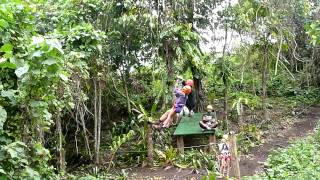 preview picture of video 'Vanuatu Jungle Zipline Our daughter on last Zip'