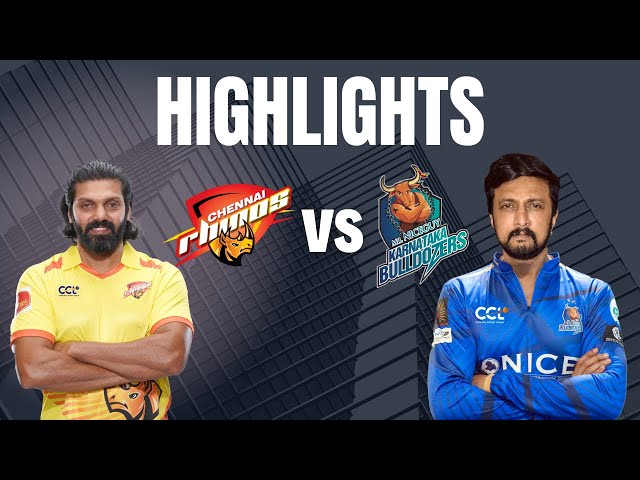 CCL 2025 Match 5 Highlights – Chennai Rhinos vs Karnataka Bulldozers | Cricket Highlights #CCL2025