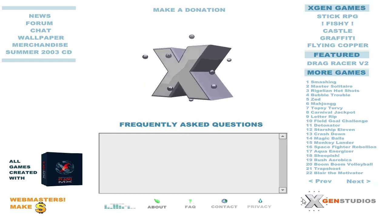 XGen Studios Flash Website in 2003