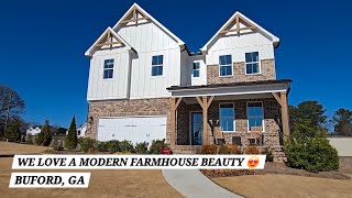Living in Buford, GA | Modern Farmhouse | Model Home Tour | Basement | Riverside Plan | Beazer Homes