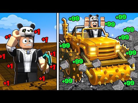$1 Pickaxe vs $100,000 Mining Cart - Roblox