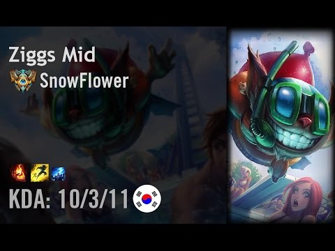Ziggs Mid vs LeBlanc - SnowFlower - KR Challenger Patch 6.11