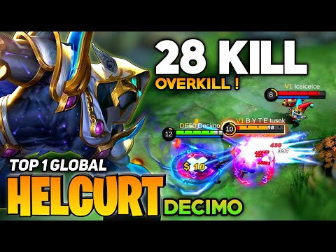 28 KILL! Helcurt One Shot Combo! [Top 1 Global Helcurt] by Decimo - Mobile Legend