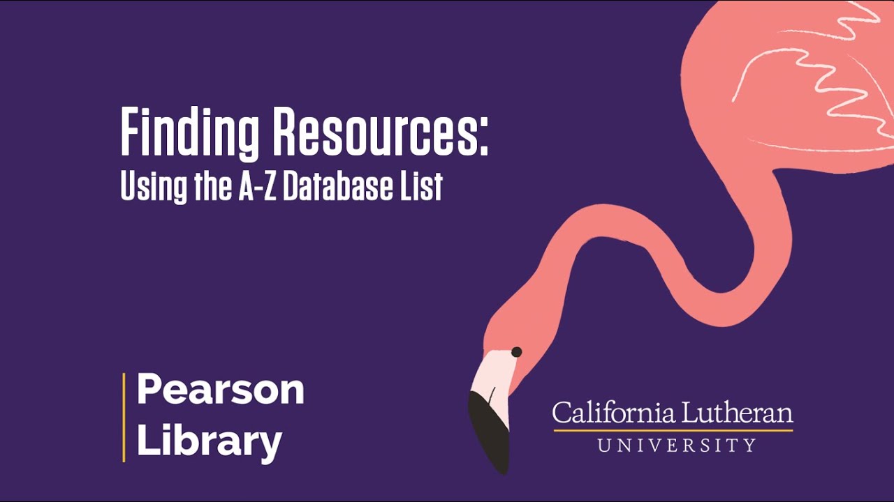 Finding Resources Using the A Z Database List