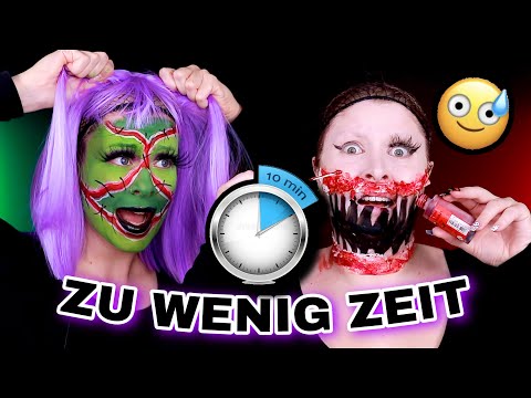 10 MINUTEN Halloween Makeup-Challenge 😅💀 HILFE....