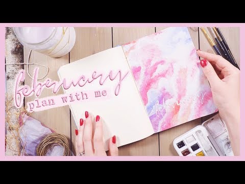 Plan With Me | February 2019 Love Themed Bullet Journal Set Up w/ coffemlk! | PLANT BASED BRIDE Video