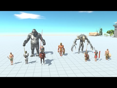 ANCIENT HUMANS WITH SCOURGE & GORO VS FACTION - Animal Revolt Battle Simulator