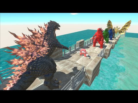 GOJIRA GODZILLA VS GHIDORAH LAVA DEATH CLIMB- Animal Revolt Battle Simulator