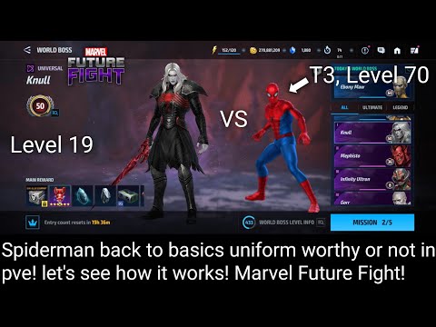 Spiderman back to basic uniform gameplay against Knull! Let's see how it works! Marvel Future Fight!