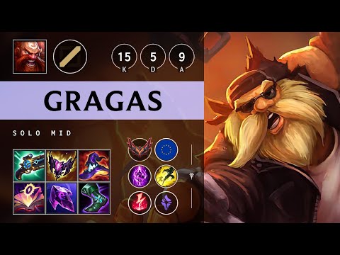 Gragas Mid vs Akali: Legendary - EUW Grandmaster Patch 14.17