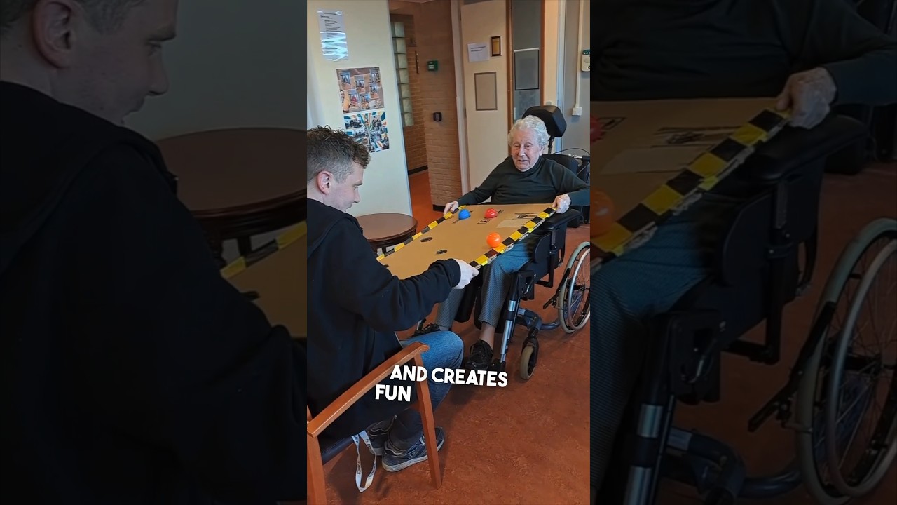 He creates games to play with the elderly at nursing homes ❤️ @bewegenisleven-joel