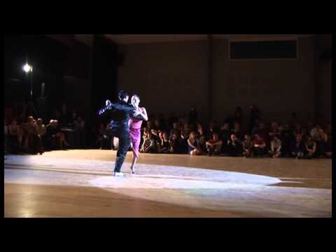  Andres Ciafardini  and  Julia Ciafardini  are  dancing  to  the  milonga  "  El morochito  "  at  Tango Festival St Geniez  in  2013