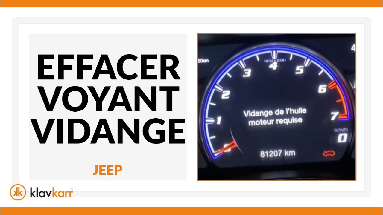 [TUTO] Remise à zéro compteur entretien et voyant vidange JEEP